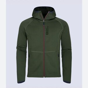 Elevenate Men's Skiers Fleece Hood jacket in olive green size medium